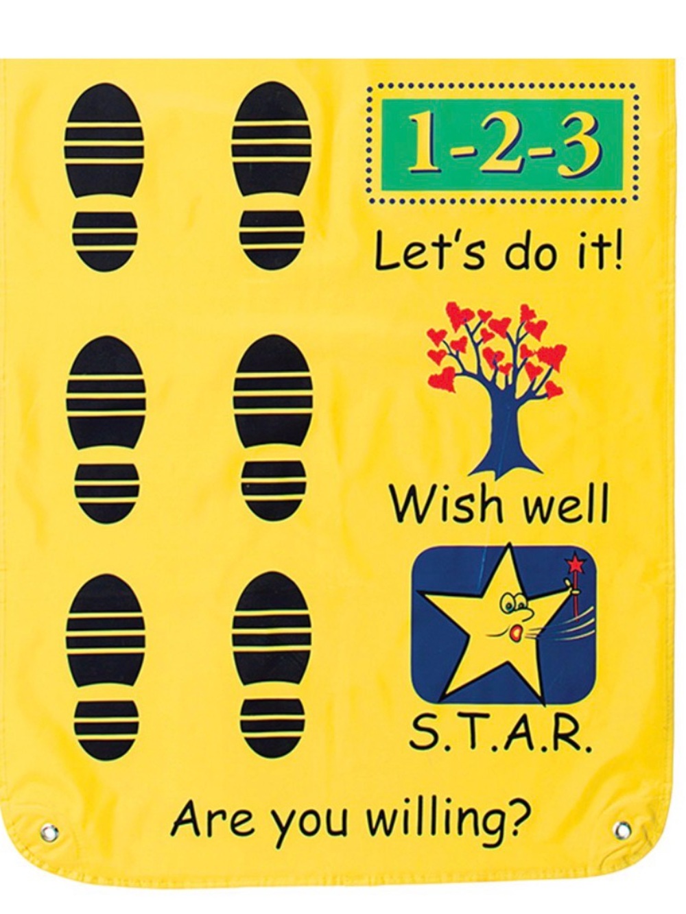 Yellow Kids Activity Shoe Placement Mat by